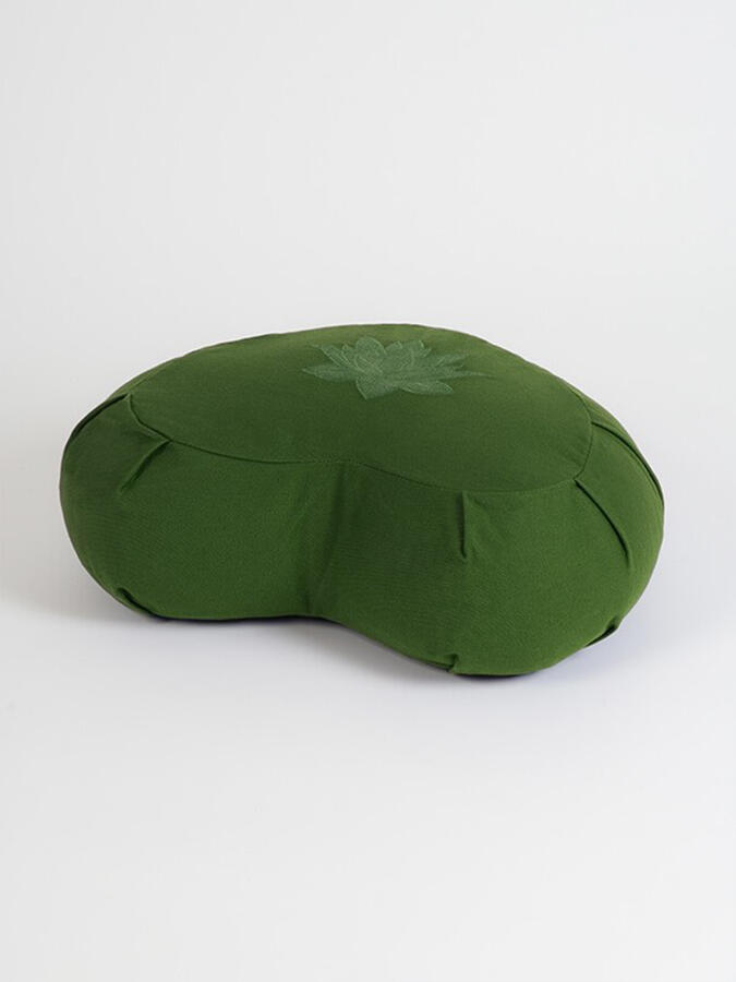 Yoga Studio Crescent Lotus OrganicZafu Buckwheat Cushion - Green 2/3