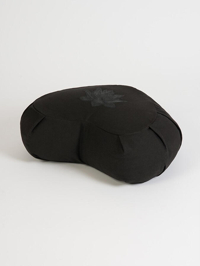 Yoga Studio Crescent Lotus Organic Zafu Buckwheat Cushion - Black 1/3