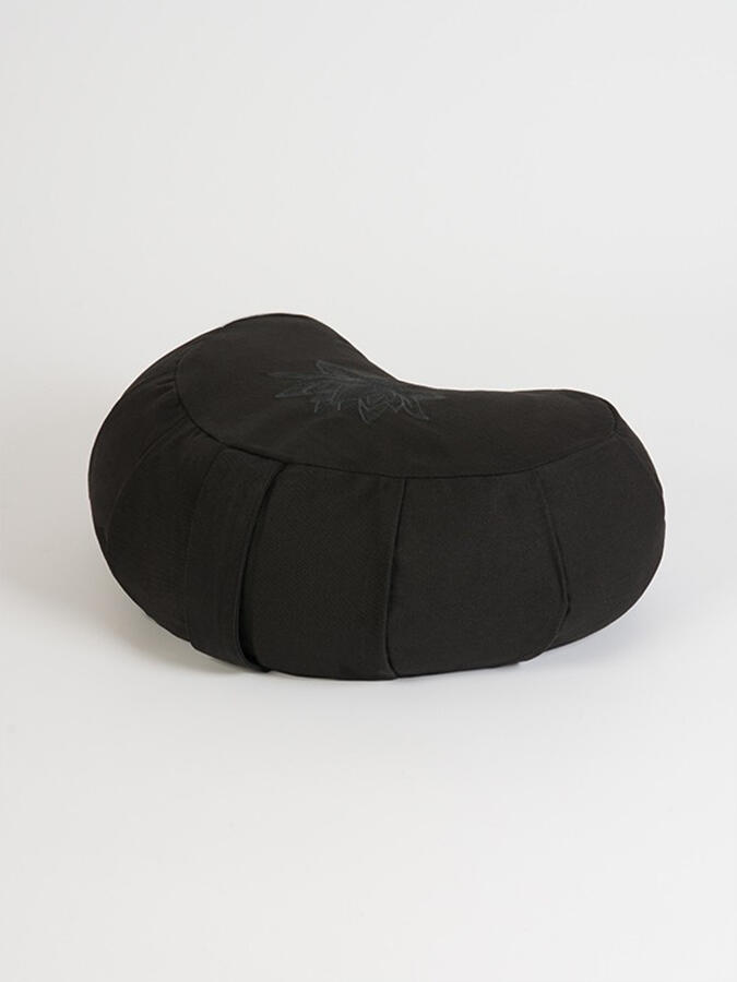 Yoga Studio Crescent Lotus Organic Zafu Buckwheat Cushion - Black 2/3