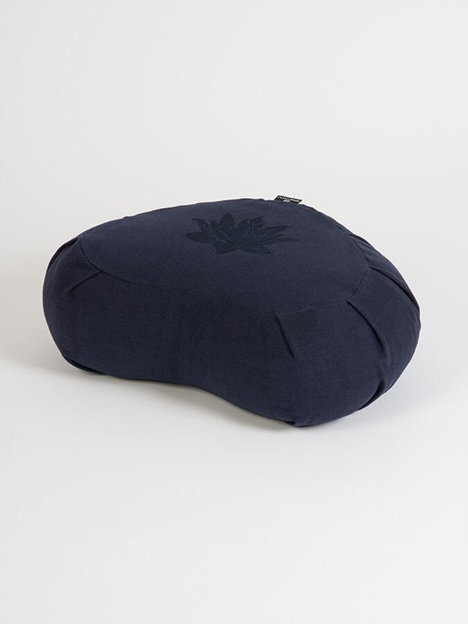 Yoga Studio Crescent Lotus Organic Zafu Buckwheat Cushion - Navy Blue 2/3