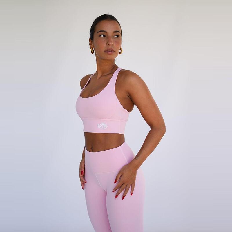 Top deportivo fitness Sostenible poliéster Mujer Fitplanet Posidonia rosa