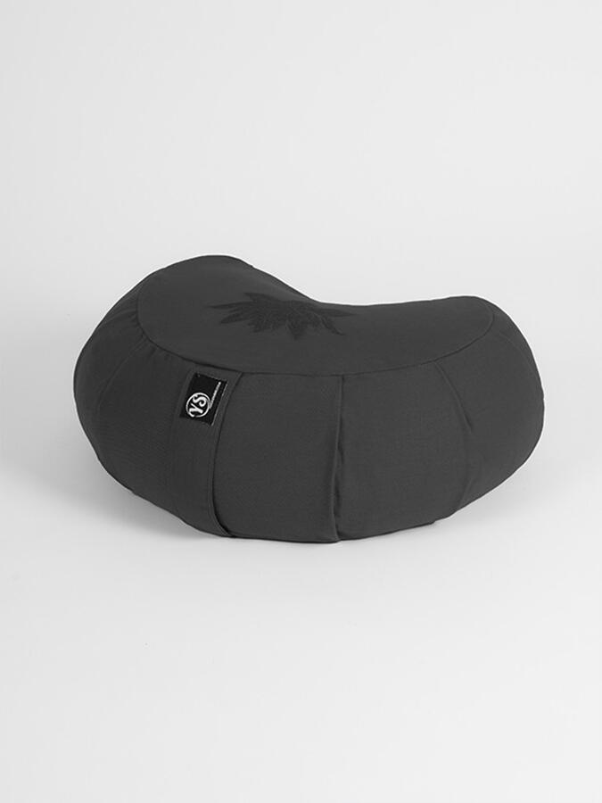 Yoga Studio Crescent Lotus Organic Zafu Buckwheat Cushion - Graphite Grey 1/3