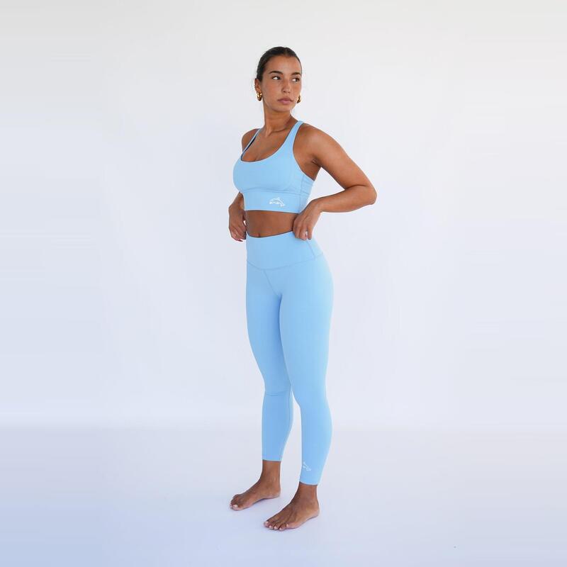 Leggings mallas fitness largas Sostenible poliéster Mujer Fitplanet dolphin azul