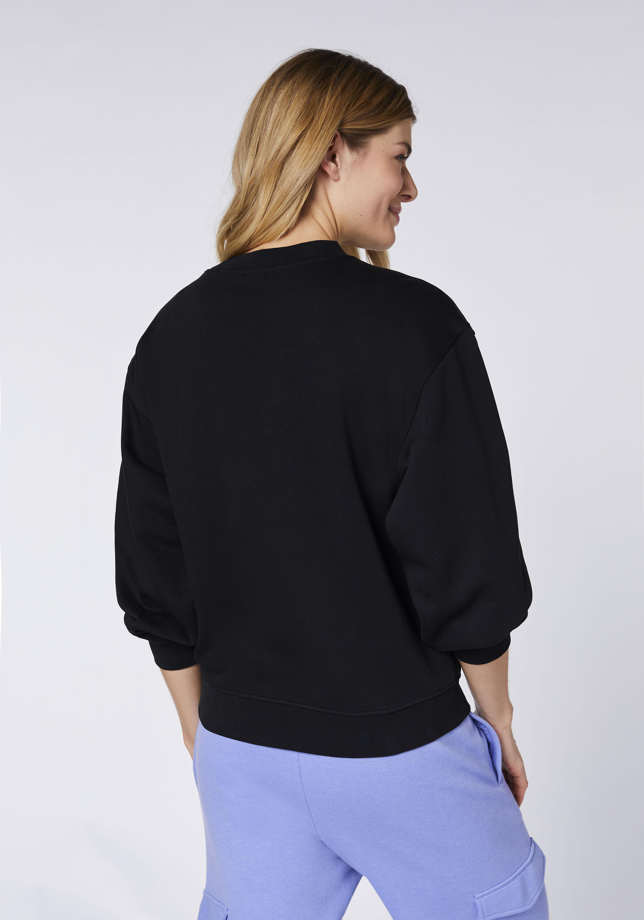 Sweatshirt mit Logo-Schriftzug in effektvoller Optik 4/7