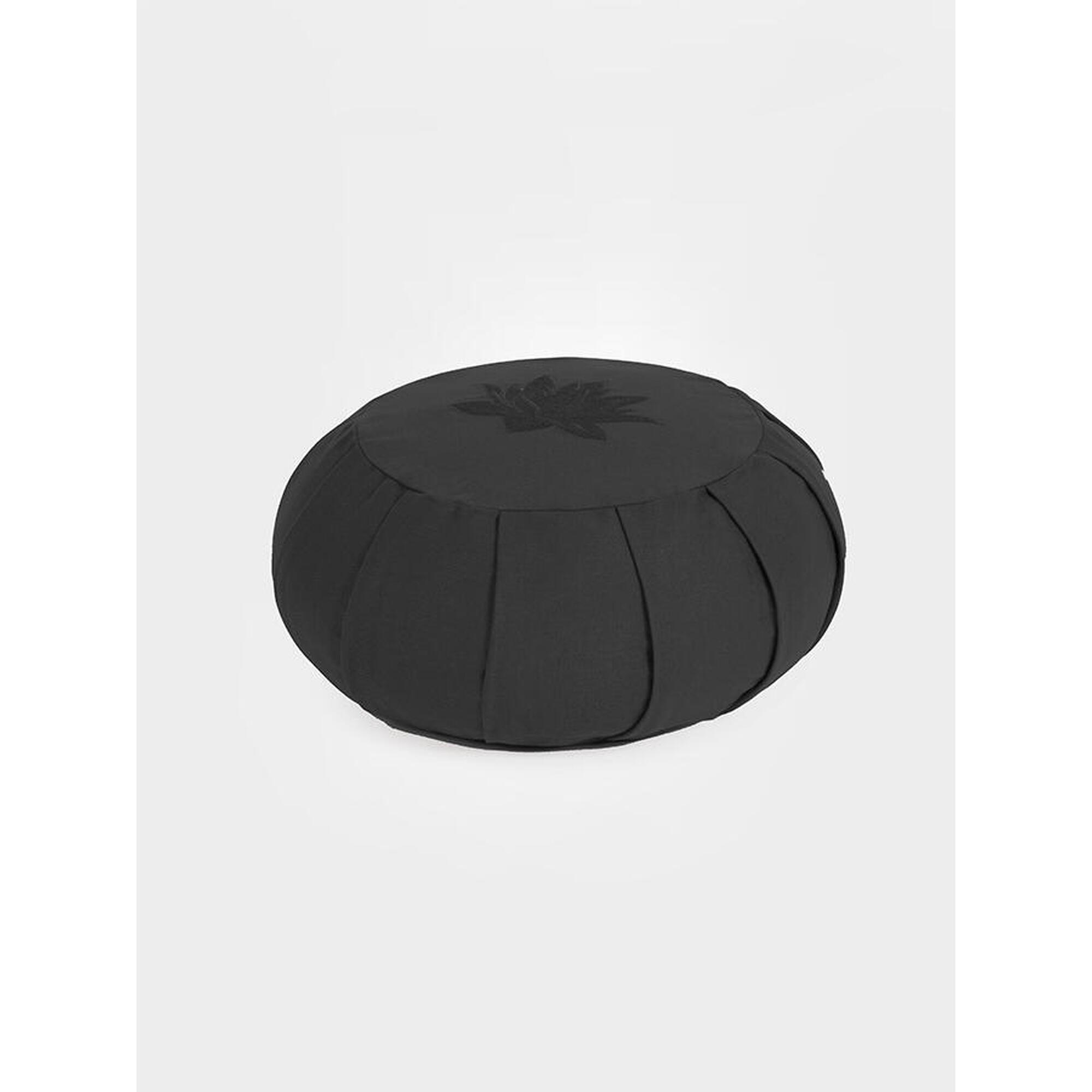 YOGA STUDIO Yoga Studio Round Lotus Organic Zafu Buckwheat Cushion - Graphite Grey