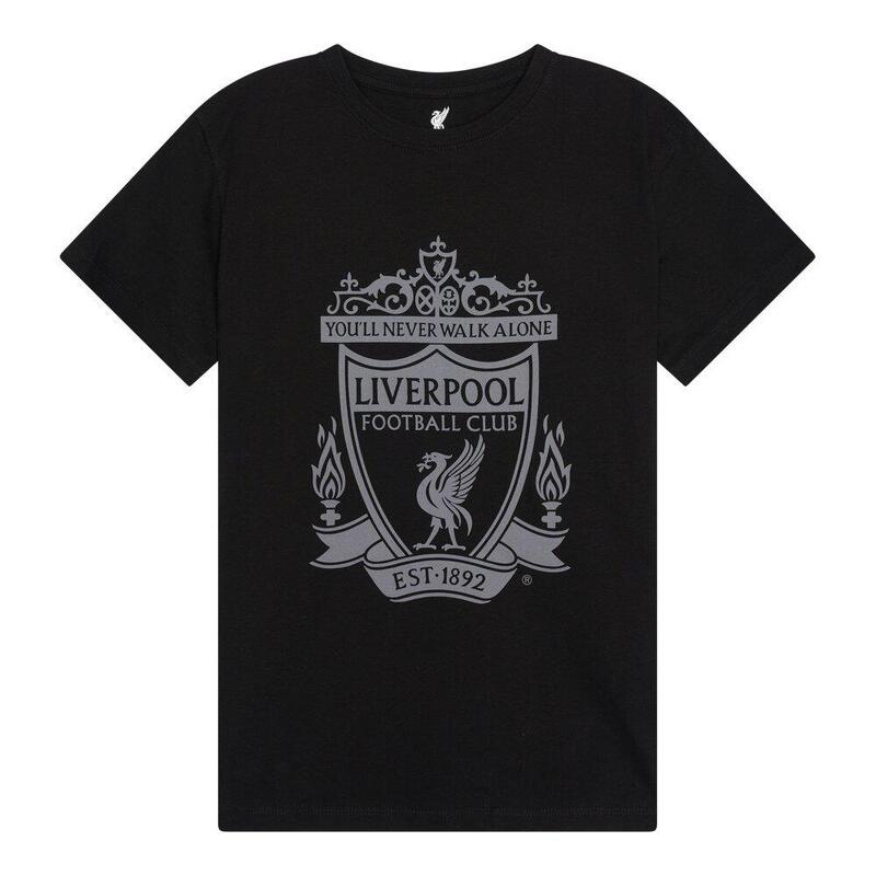T-shirt logo Liverpool enfant - Noir