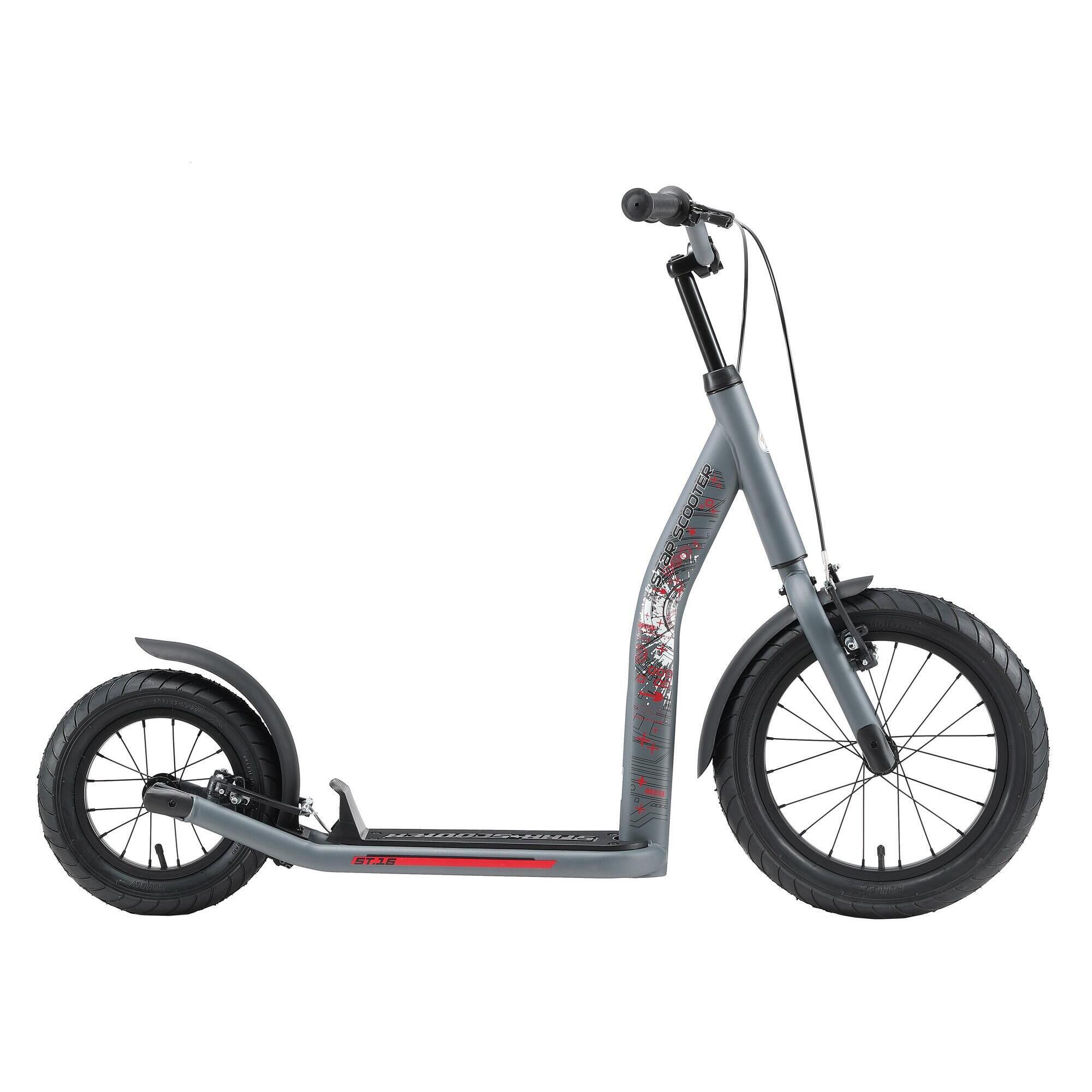 Star Scooter - Trottinette Grandes Roues 16", Pour Enfants De 8 Ans, Pneus Gonflables, Newgen - Trottinette - Gris - Taille Unique - Decathlon