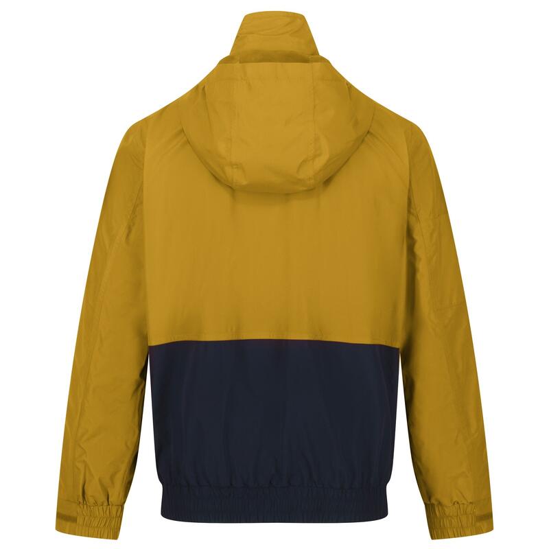 Blusão Bomber Impermeável Bloco de Cor Feelding Homem Amarelo Dourado / Azul