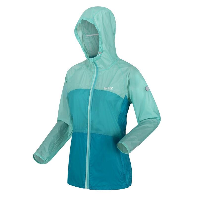 Chaqueta Impermeable Pack It Pro para Mujer Ola Oceánica, Turquesa