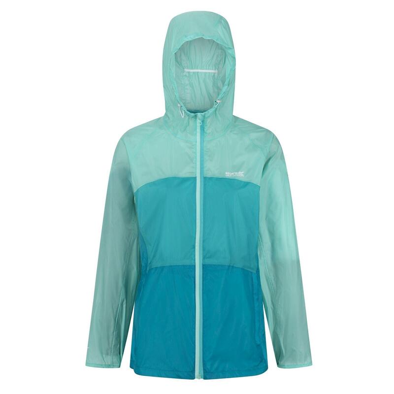 Chaqueta Impermeable Pack It Pro para Mujer Ola Oceánica, Turquesa