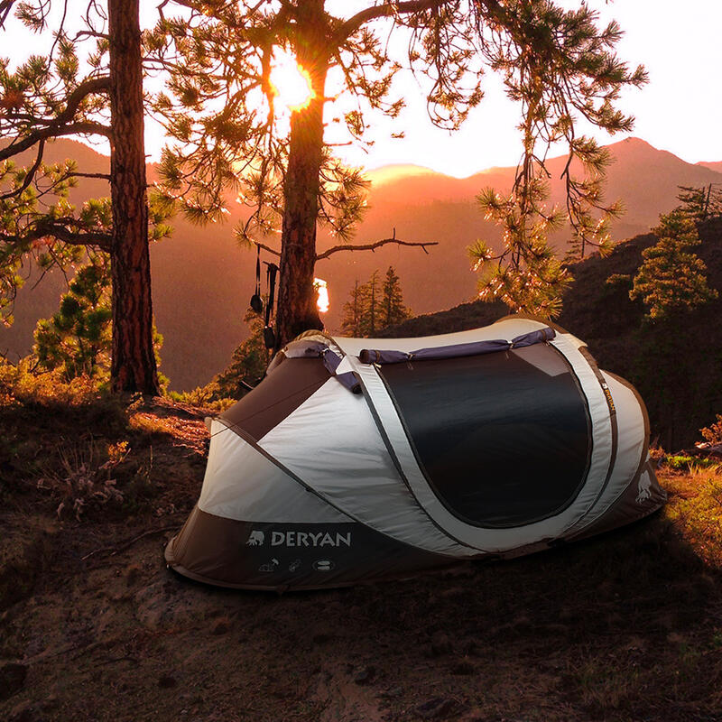 Luxe Cocoon Pop Up Tent - 2 persoons - Zilver/Zwart