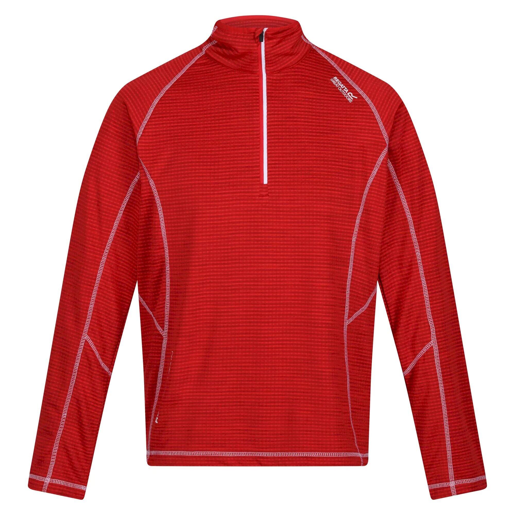 REGATTA Mens Yonder Quick Dry Moisture Wicking Half Zip Fleece Jacket (Chinese Red)