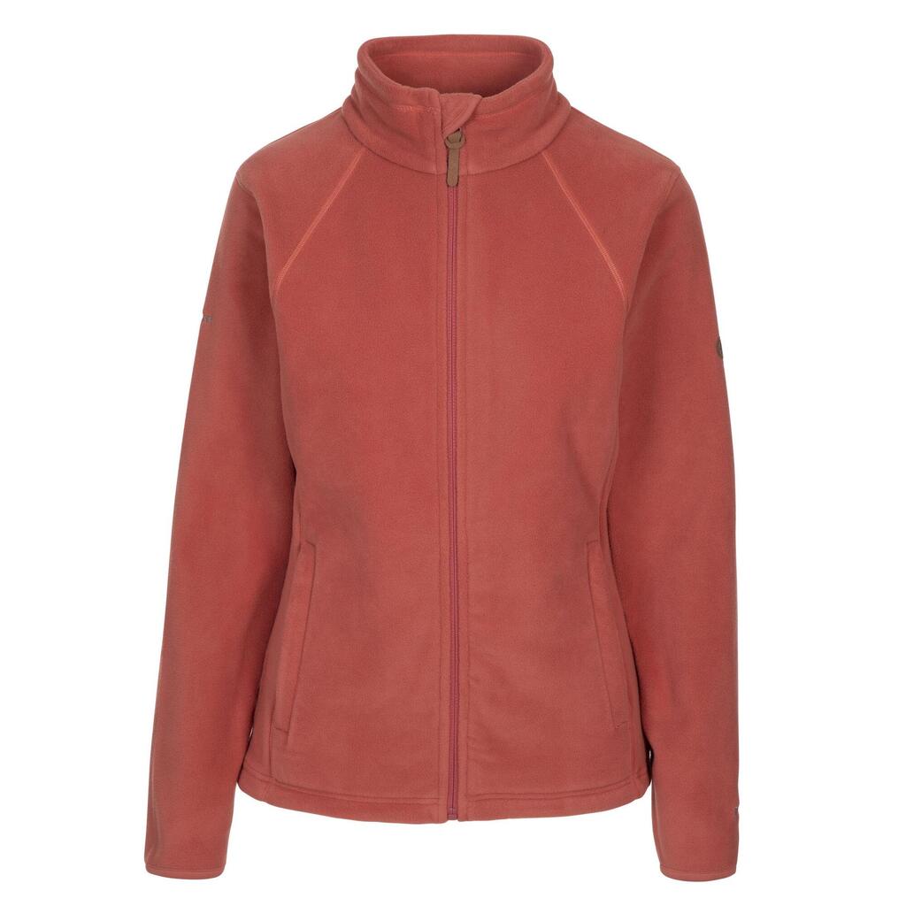 Womens/Ladies Trouper Leather Trim Fleece Jacket (Rhubarb Red)