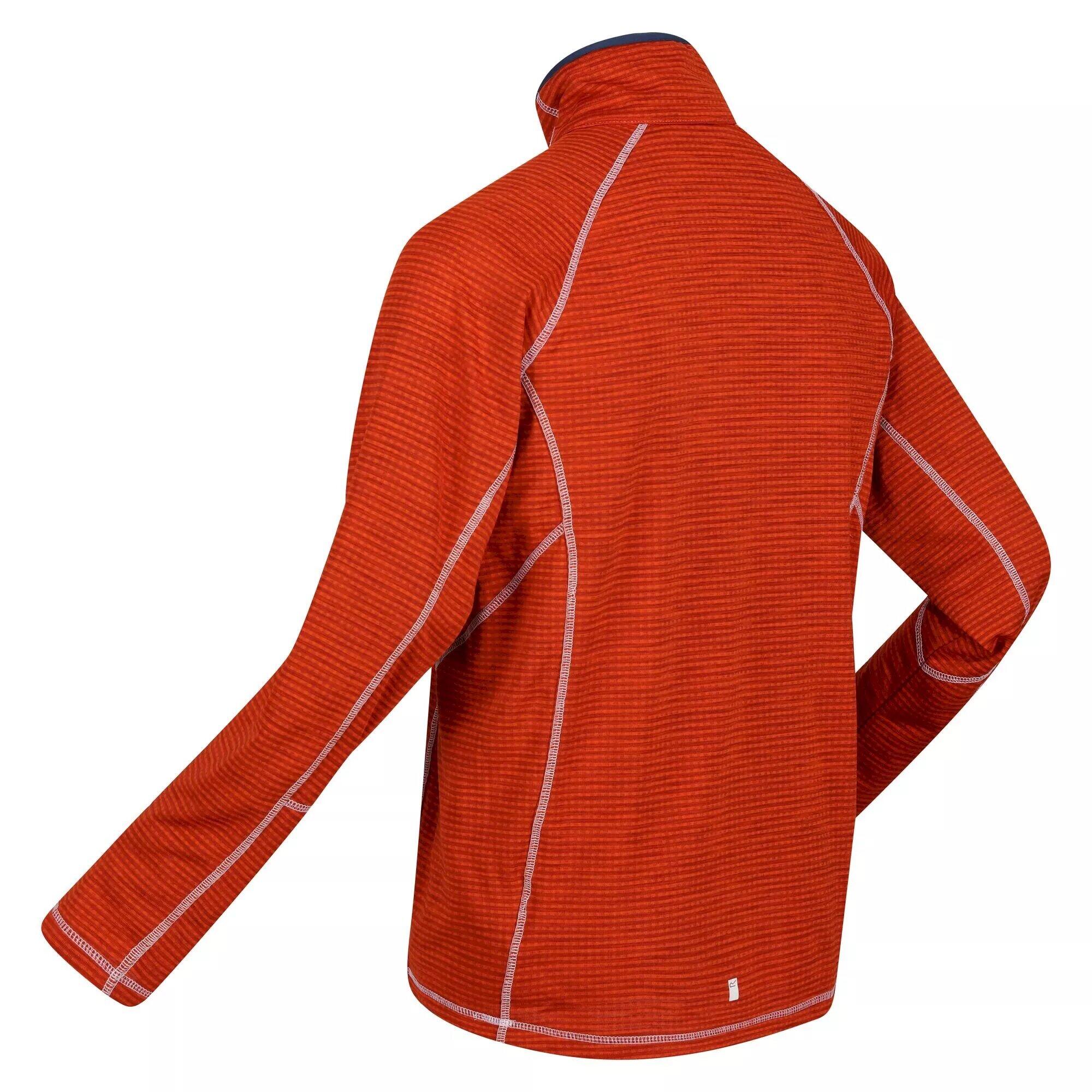 Mens Yonder Quick Dry Moisture Wicking Half Zip Fleece Jacket (Rusty Orange) 3/4