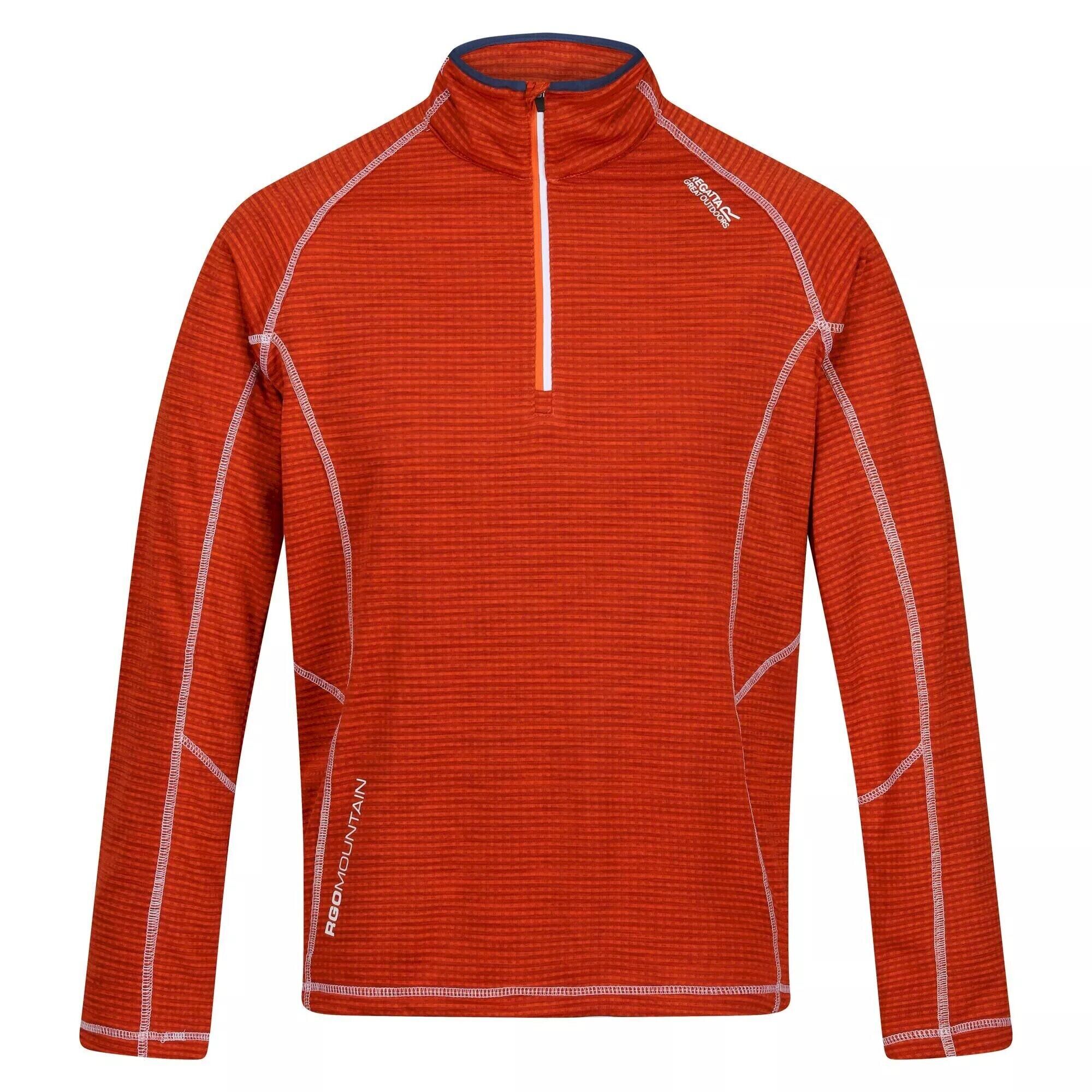 REGATTA Mens Yonder Quick Dry Moisture Wicking Half Zip Fleece Jacket (Rusty Orange)