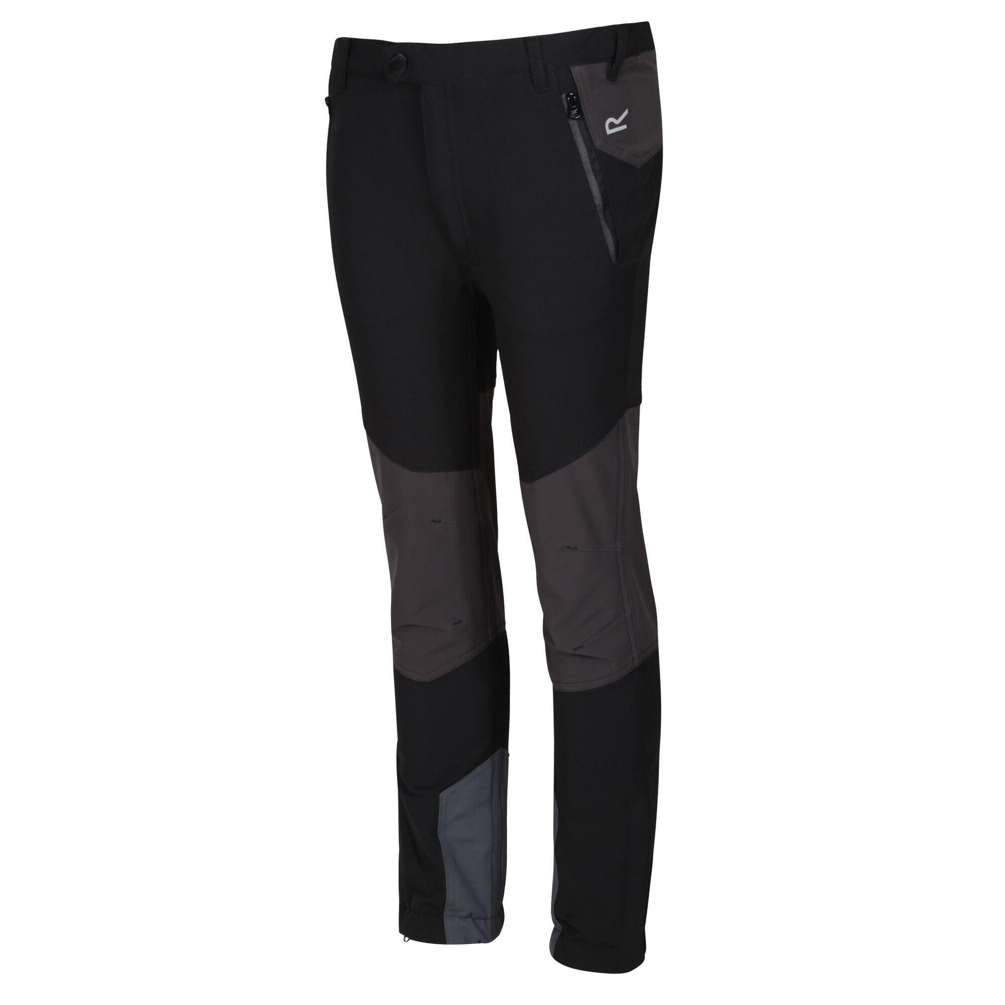 Pantaloni Trekking Bambini Regatta Tech Mountain Nero Cenere 4/5