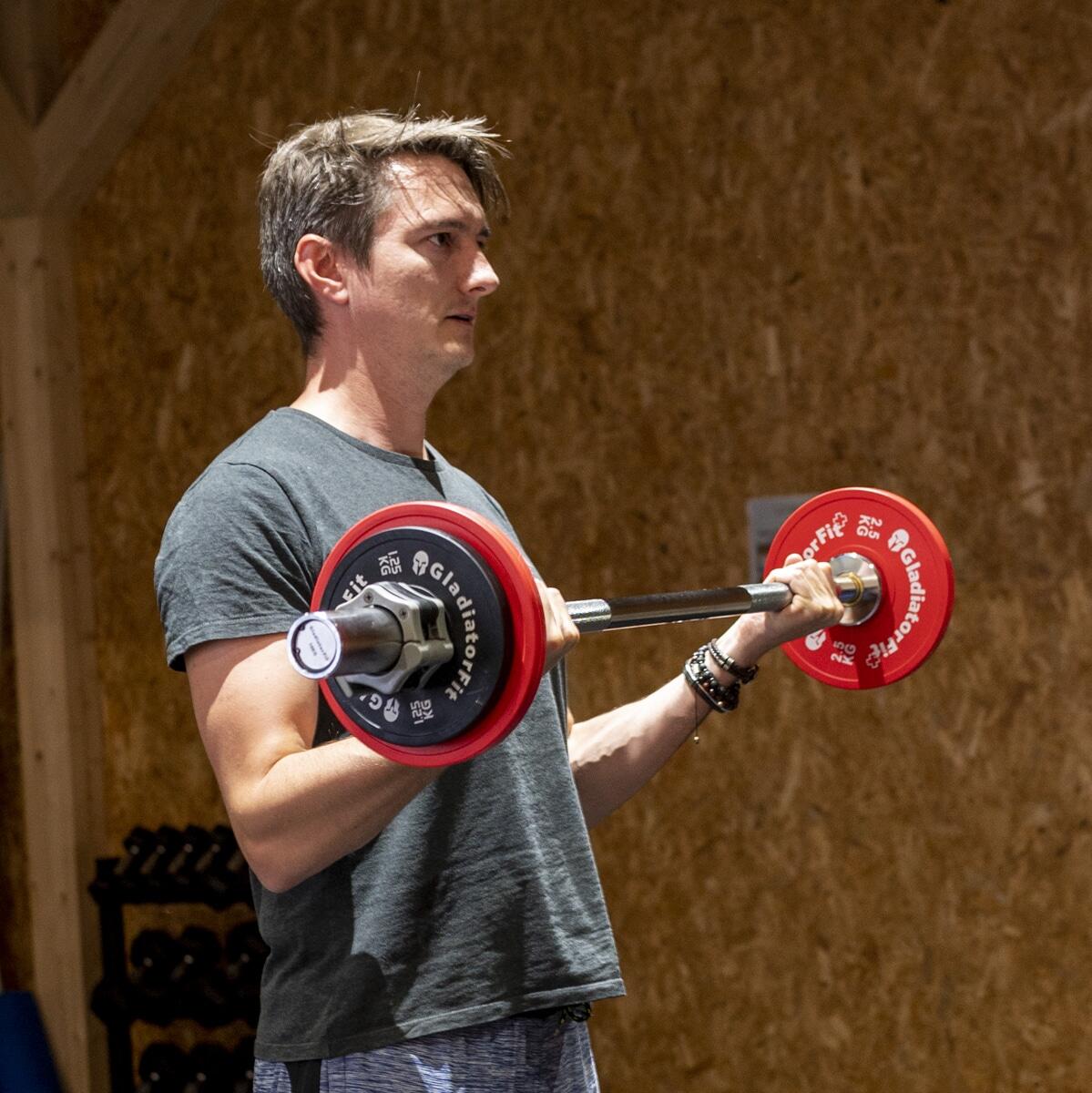 Barra dei pesi in acciaio 120cm Ø 50mm + 2 fermi a disco GladiatorFit 2/5