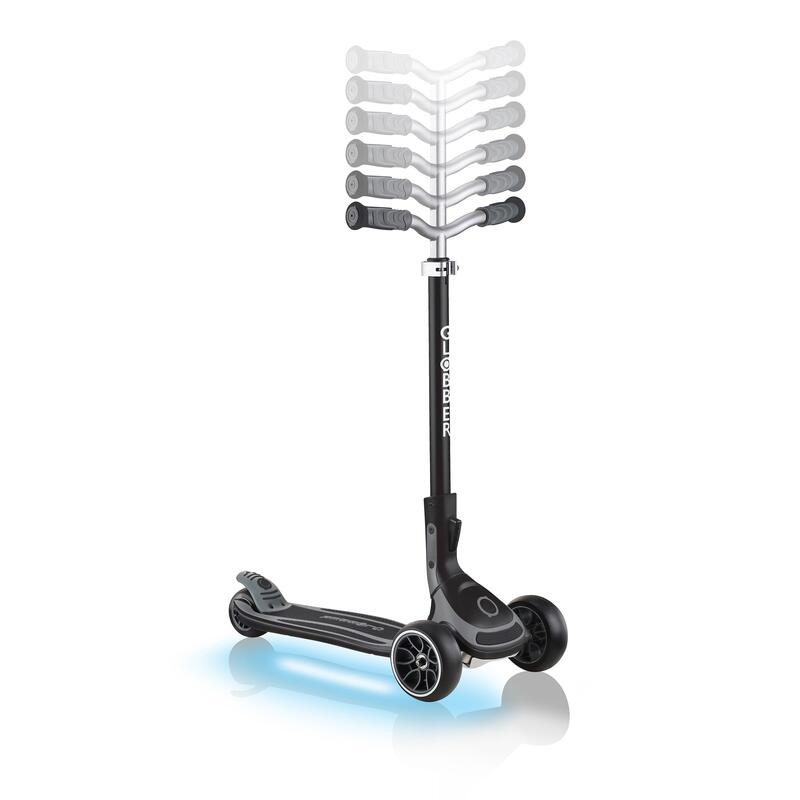 Ultimum Kid's Lights Foldable Scooter - Black / Charcoal Grey