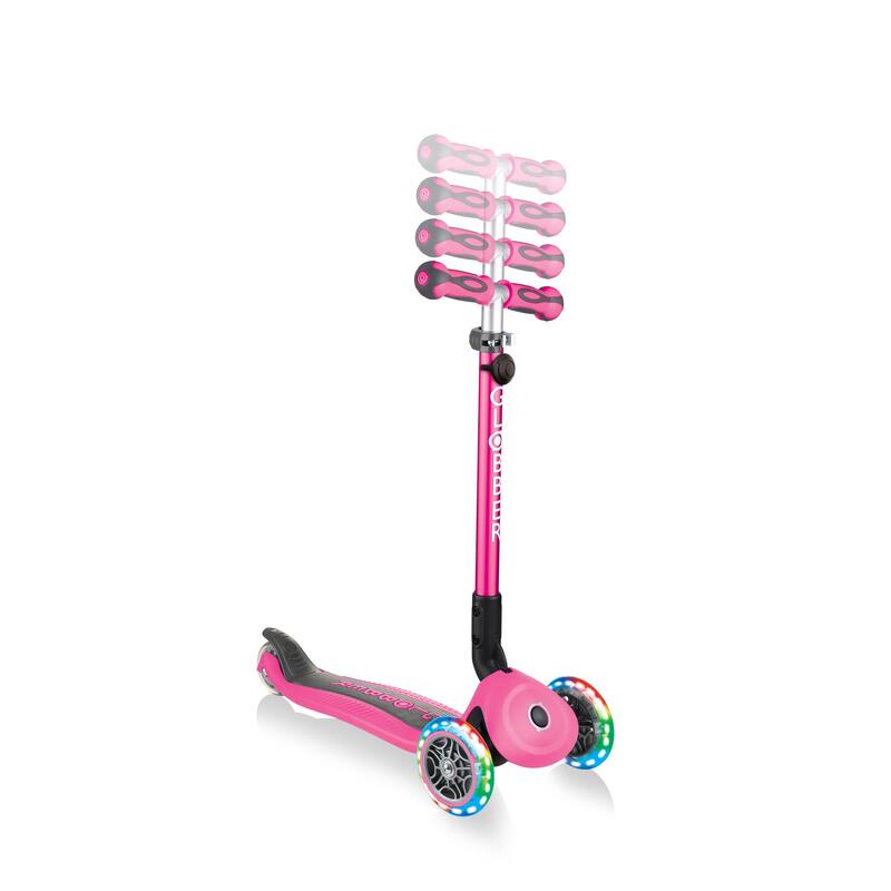 GO•UP Deluxe 兒童3合1發光車輪滑板車 - 豪華版 - 深粉紅