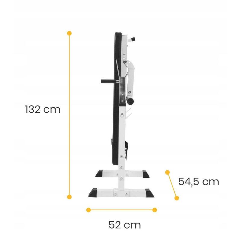 Ławka do wyciskania 3w1 biała + sztanga żeliwna regulowana (zestaw 100 kg 30mm)