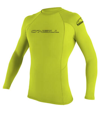 O'Neill Basic Skins Long Sleeve Crew Rash Vest - Lime