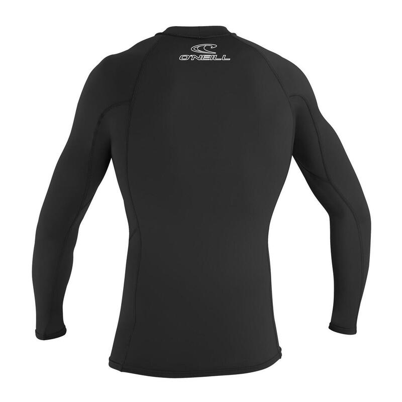 Surf UV Haut à Manches Col Rond Noir - Hommes
