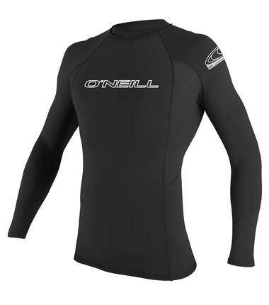 Surf UV Haut à Manches Col Rond Noir - Hommes