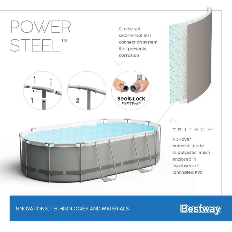 549 x 274 x 122 cm Bestway Power Steel zwembad ovaal