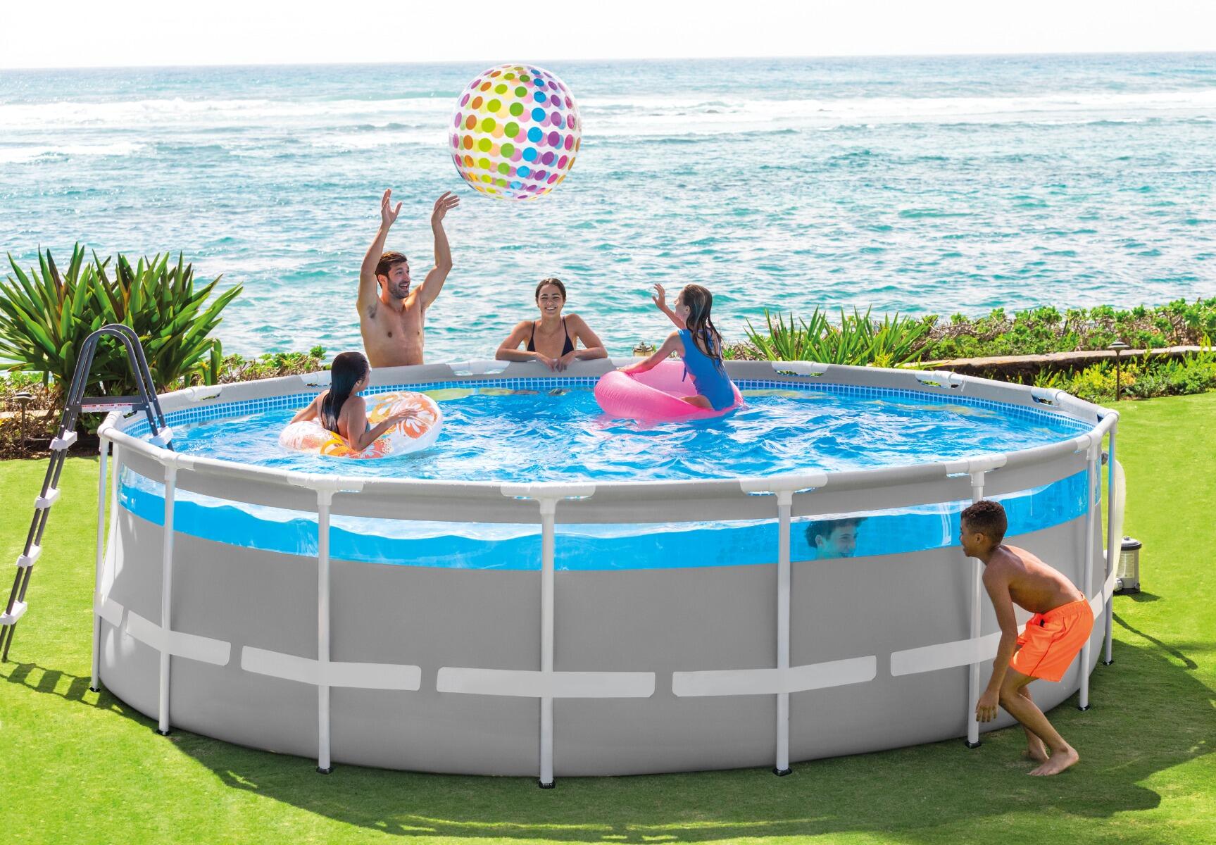 Ø 488 x 122 cm Intex Clearview Prism Frame Premium Kit Piscine Ronde 2/6