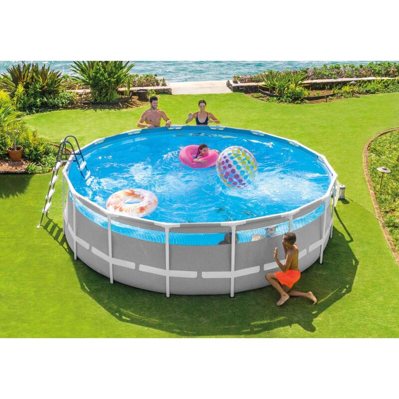 Ø 488 x 122 cm Intex Clearview Prism Frame Premium Kit Piscine Ronde