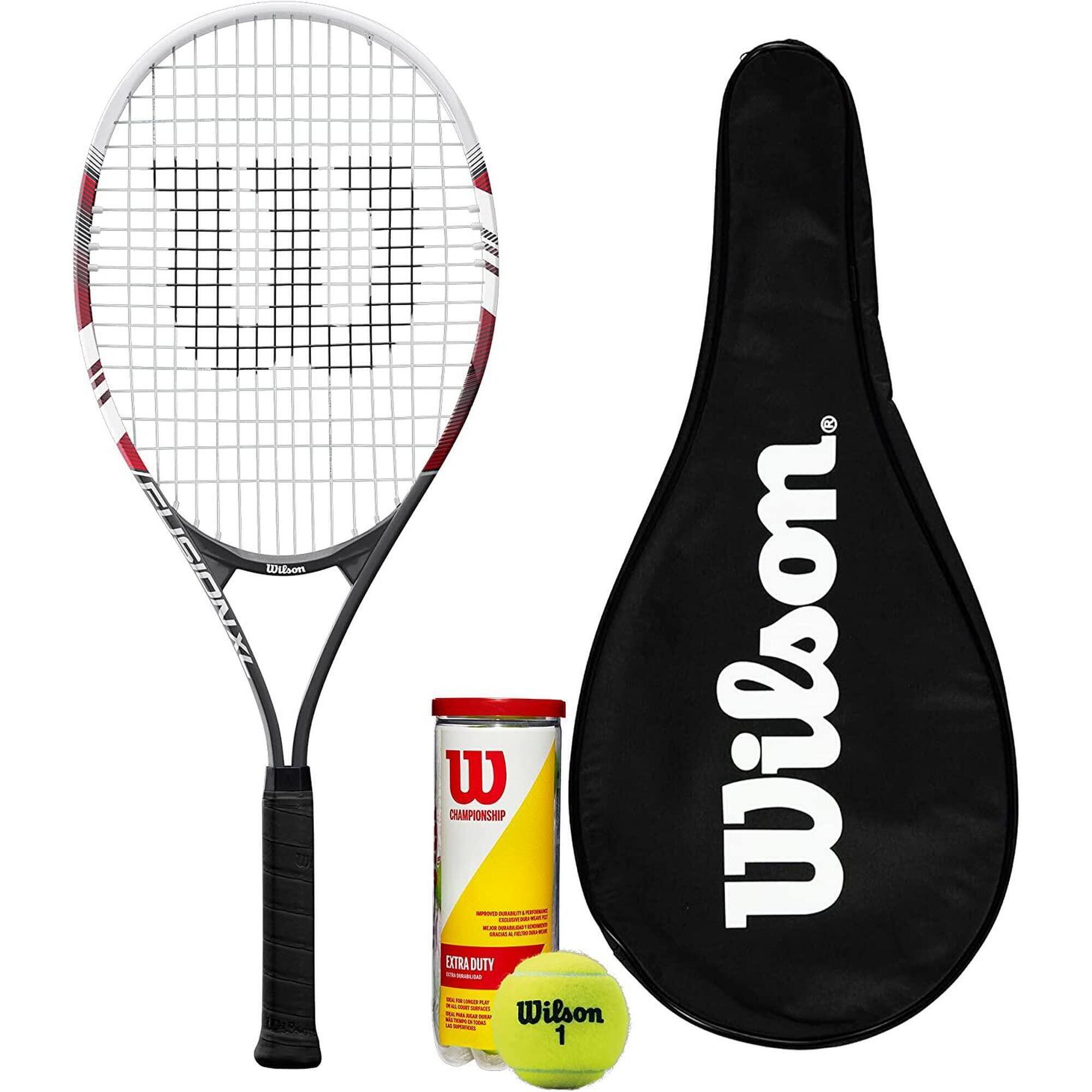 Wilson Fusion XL Tennis Racket, Full Length Cover & 3 Tennis Balls 1/1