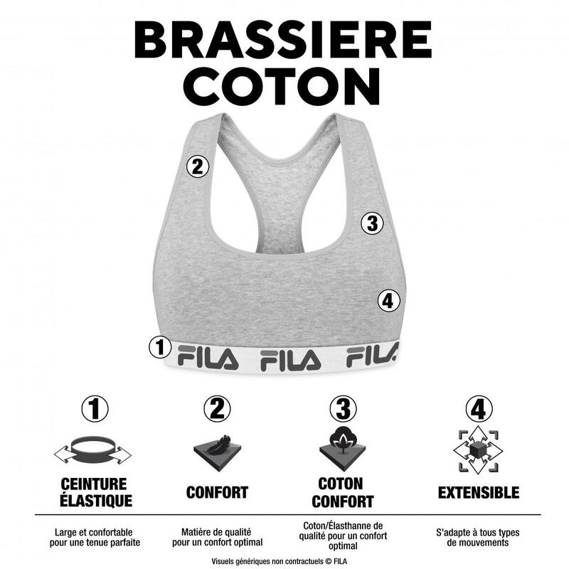 Brassière coton femme asymétrique FU6105