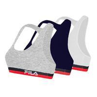 Lot de 3 Brassières coton Fila FU6048 Gris, Navy et Blanc