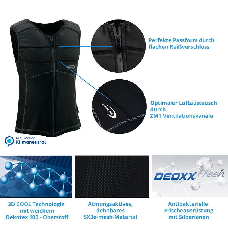 E.COOLINE Powercool SX3 ShirtWeste|Kühlweste für Erwachsene|aktiviert mit Wasser