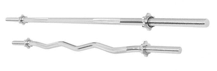 Zestaw gryfów Gorilla Sports prosty 170cm i łamany 120cm 31 mm gwintowane 3/3