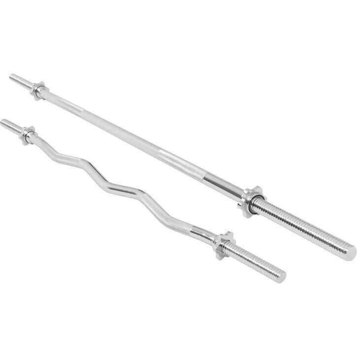 Zestaw gryfów Gorilla Sports prosty 170cm i łamany 120cm 31 mm gwintowane 1/3