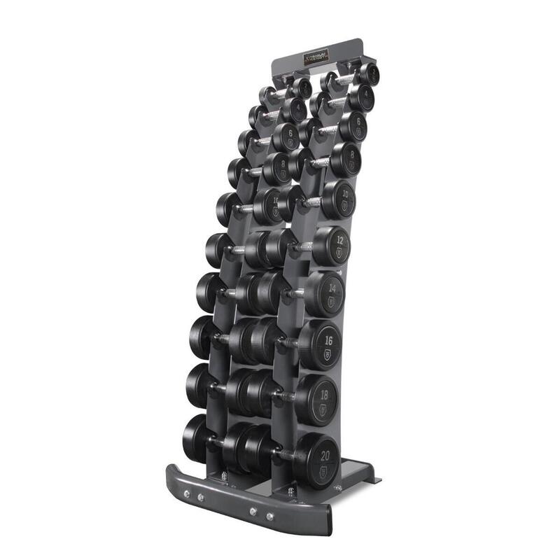 Titanium Strength Set Manubri di Gomma 2kg to 20kg + Rack Verticale