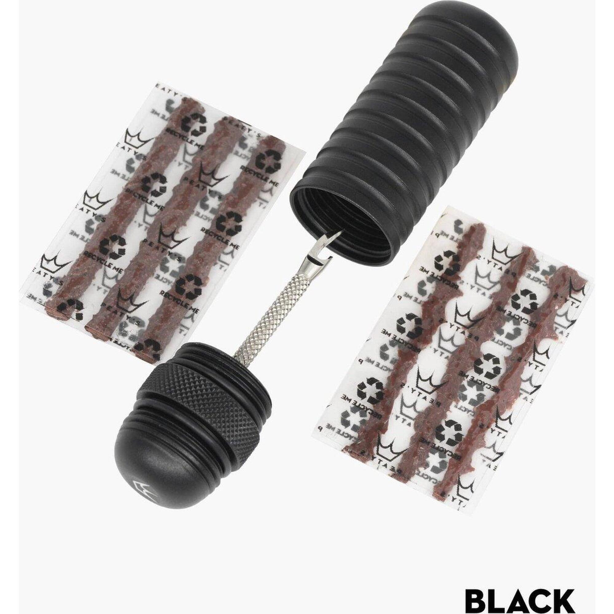 PEATY'S Tubeless reparatieset Holeshot Tubeless Puncture Plugger Kit zwart