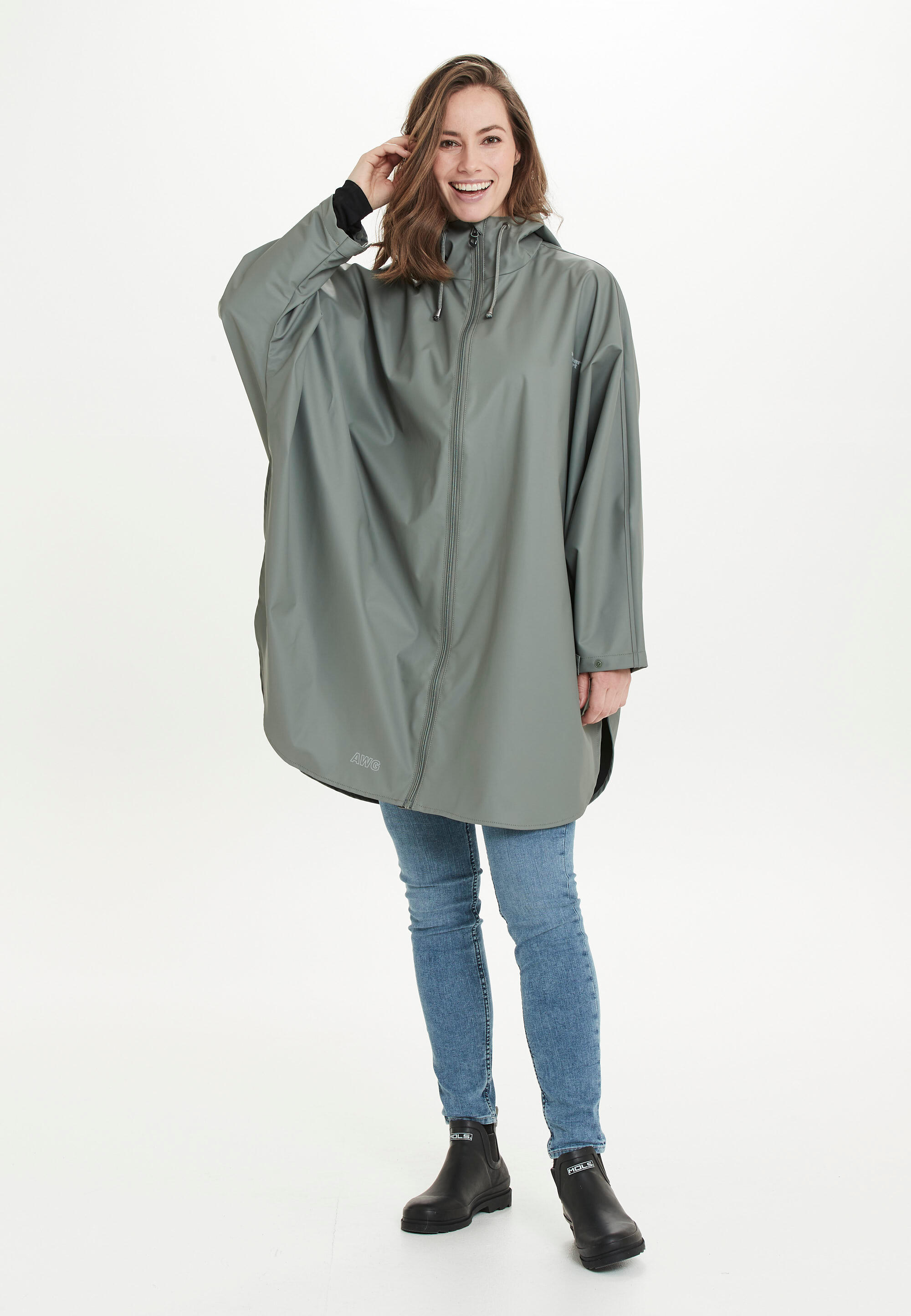 Wasserdichter Poncho, Damen Weather Report Flame PU 3/5