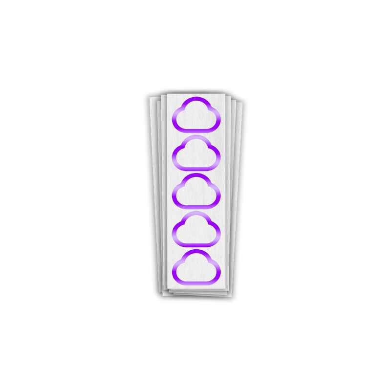 40 reflektierende violette Felgensticker - FAT CLOUDS