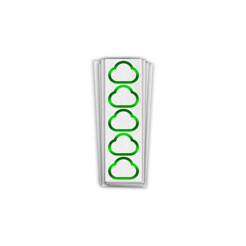40 reflektierende grüne Felgensticker - FAT CLOUDS