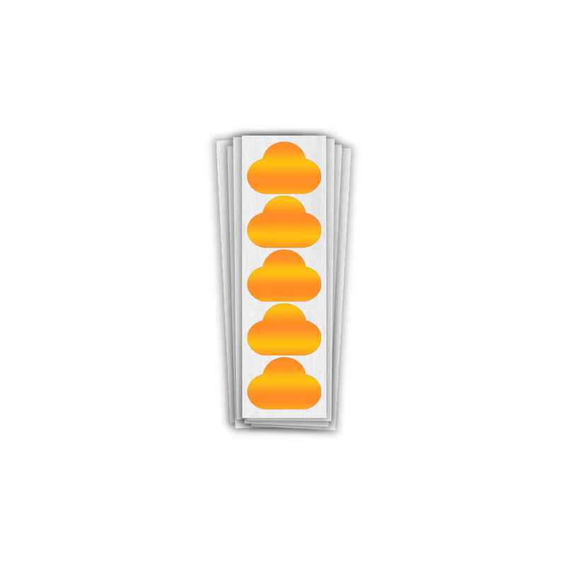 36 orange reflektierende Felgensticker - CLOUDS
