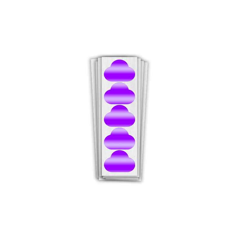 36 lila reflektierende Felgensticker - CLOUDS