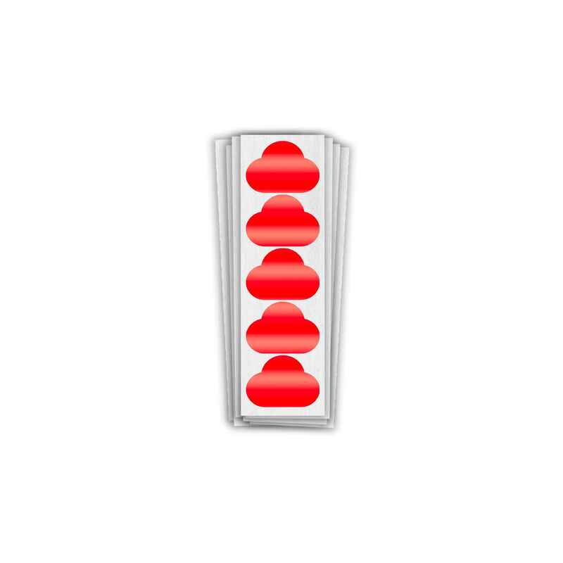 36 reflektierende rote Felgensticker - CLOUDS
