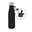 Design eco RVS waterfles zwart 500 ml - extra dop met rietje en carrier