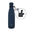 Luxe design eco RVS waterfles donkerblauw 500 ml - extra dop met rietje en