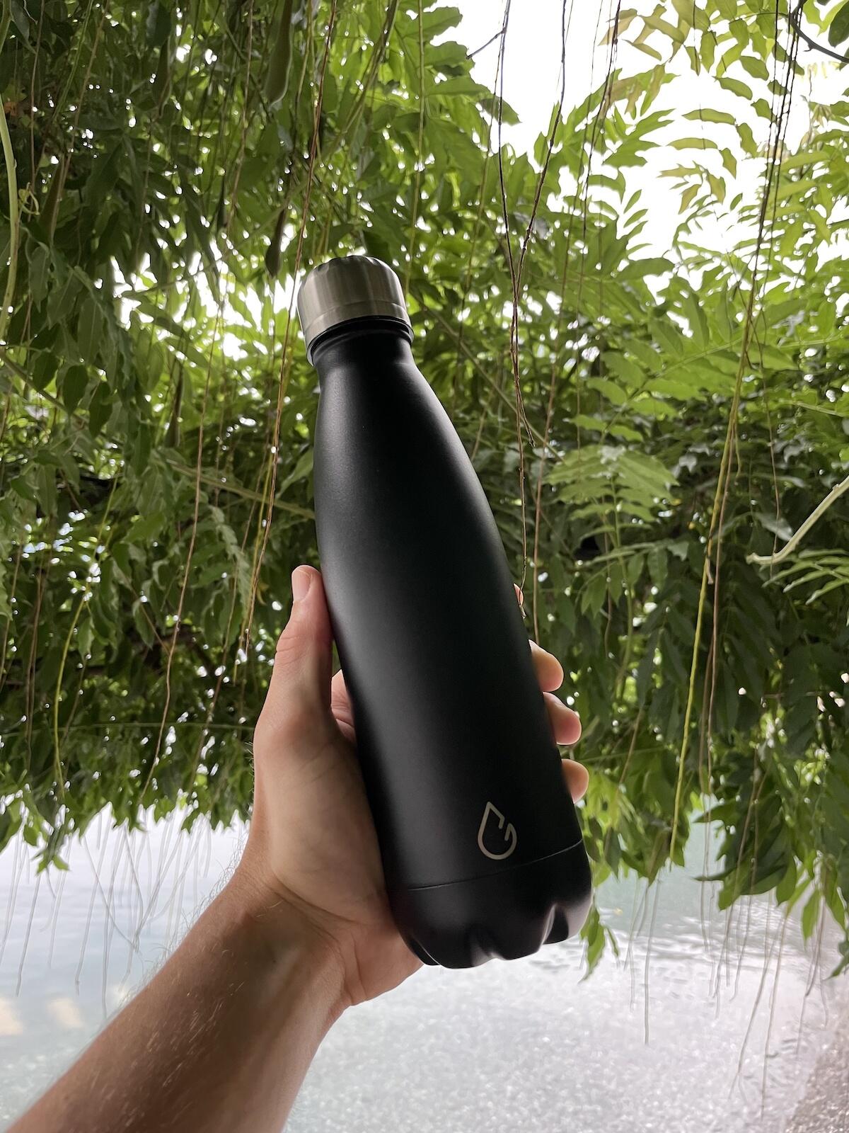 FLOW waterfles RVS zwart 500 ml - dop met rietje 5/5