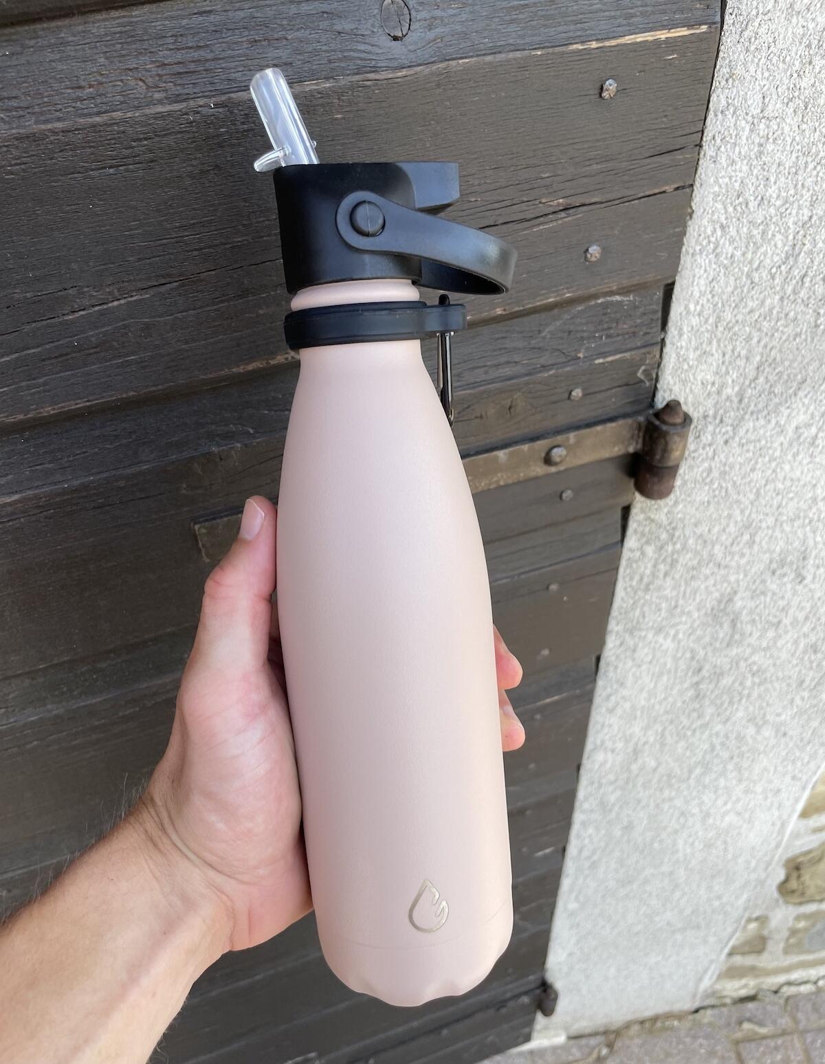 ALL FLOW waterfles RVS nude 500 ml - dop met rietje 3/5