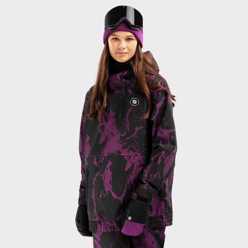 Dames snowboardjas W1-W Indy - Zwart - Pruim