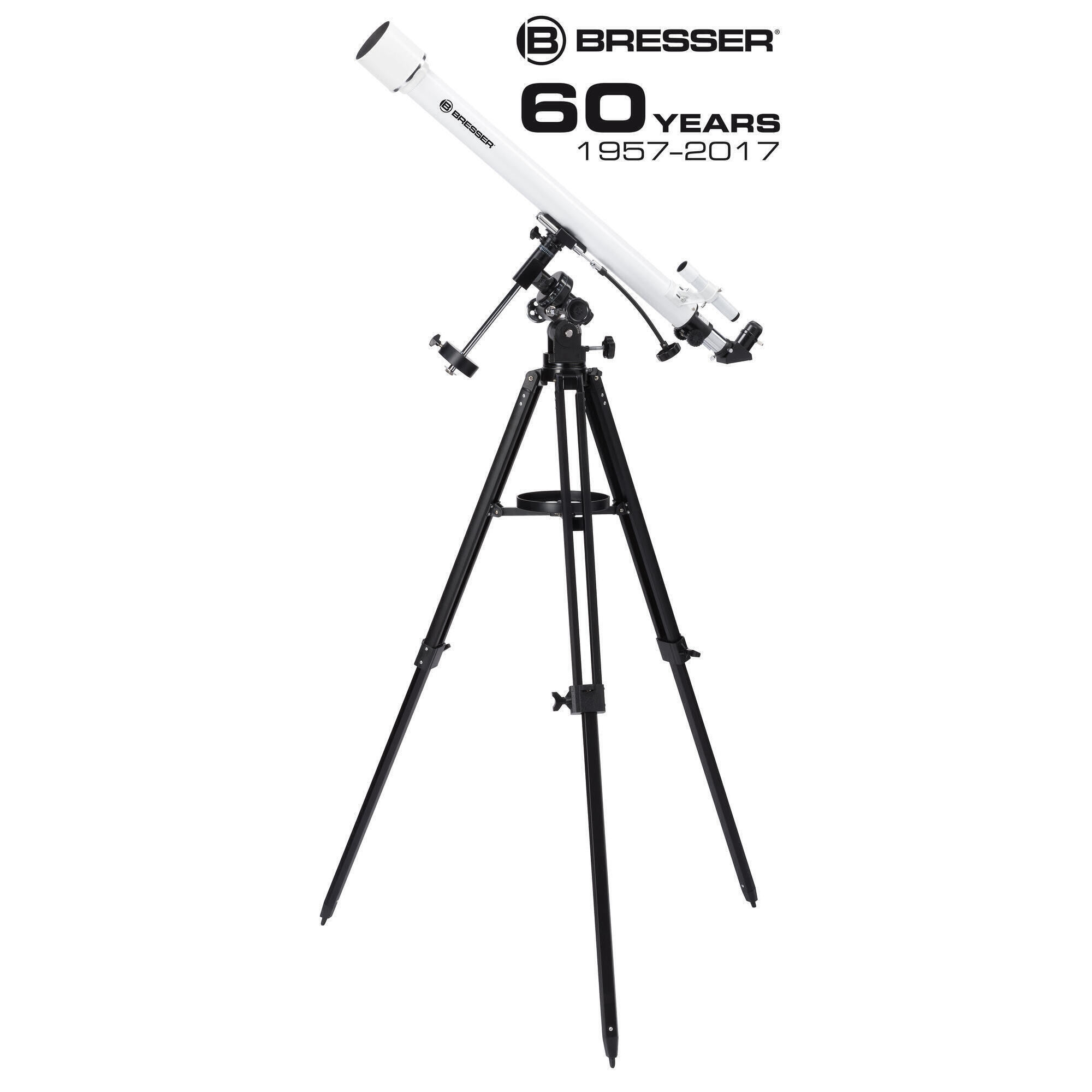 BRESSER Telescopio Optics Classic 60/900 EQ Refractor 338x Negro, Blanco - Bresser